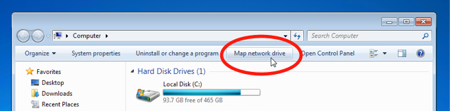 Map network drive' button in Windows 7