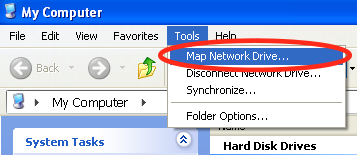 Map Network Drive Menu Item